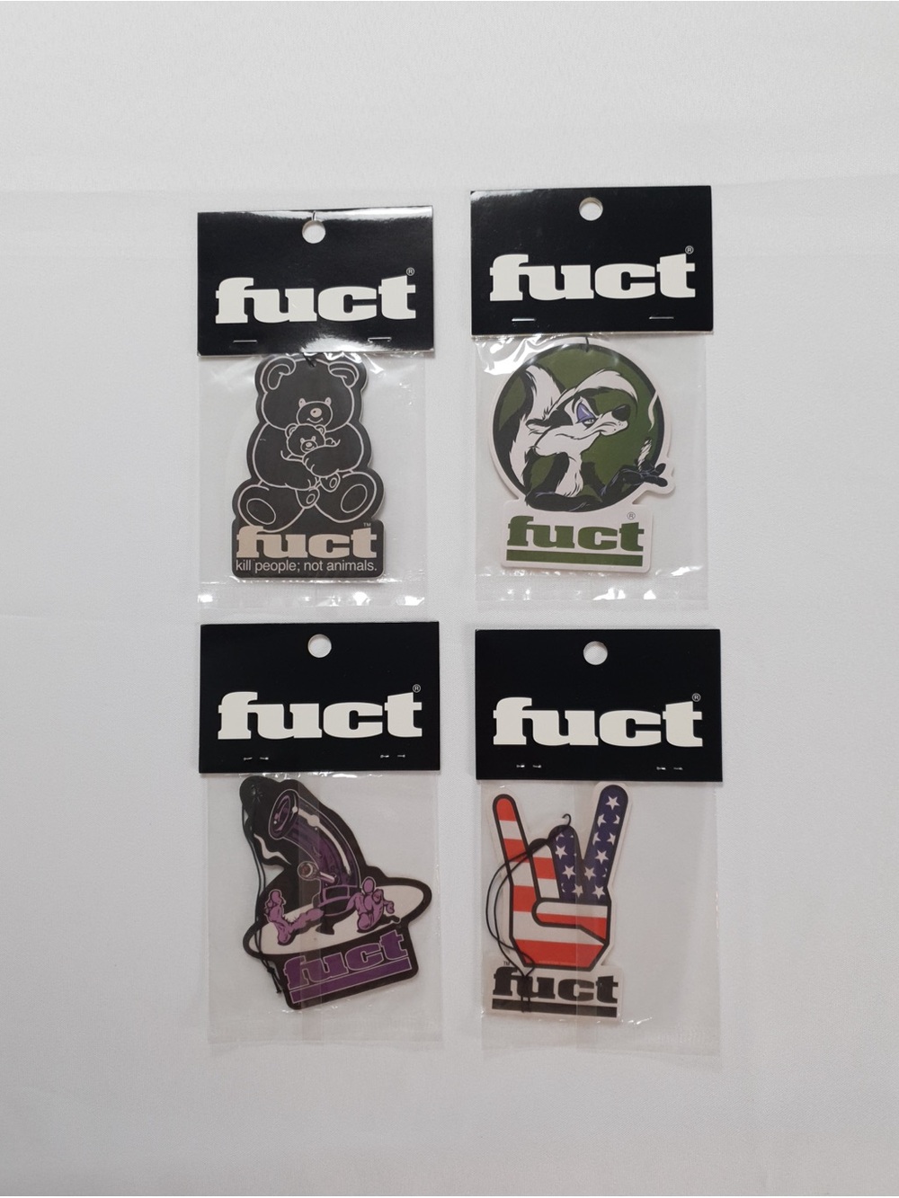 Lot Of 4 FUCT Air Fresheners Skunk Weed, FTW Finger, Bear & Bong Pipe - ALL NEW